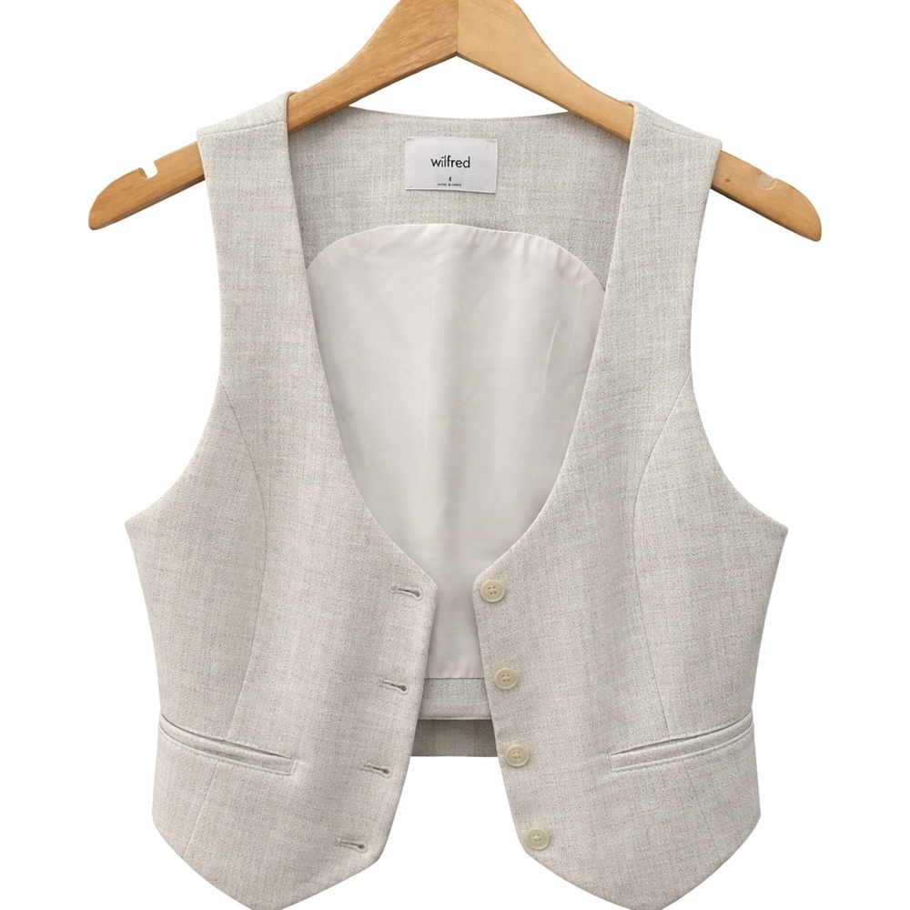 Wilfred Soft Gray Buttoned Vest size 6